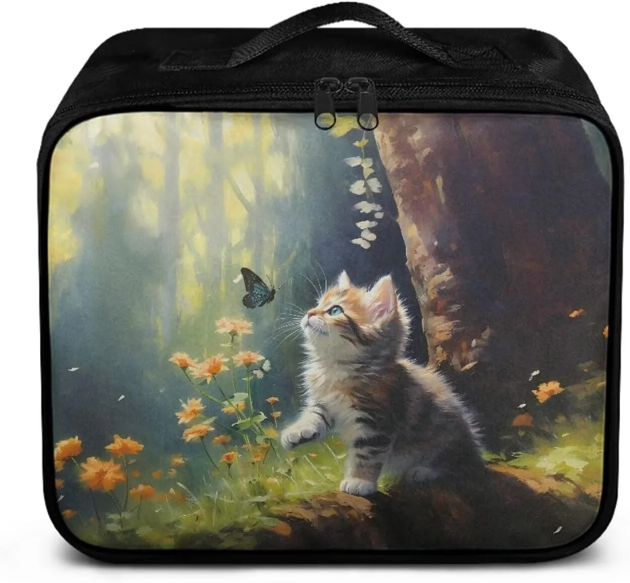 Rnyleeg Cute Cat Empty First Aid Bag Emergency Medical Kit for College Dorm First Aid Kit for Home Portable Travel Medical Supplies Bag