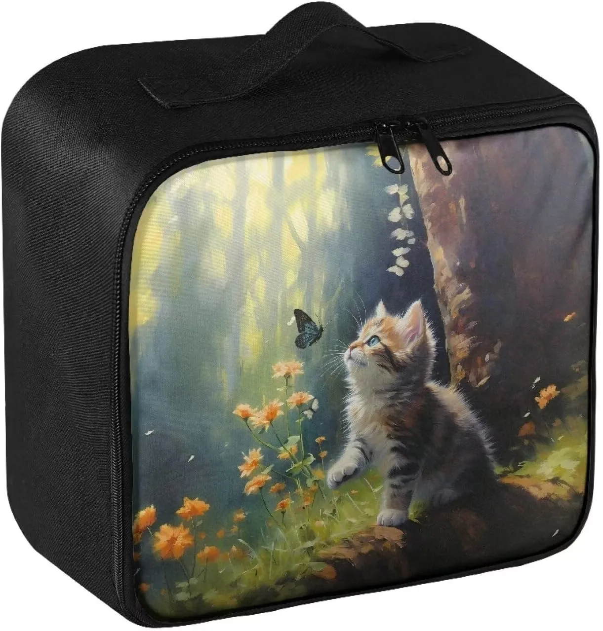 Rnyleeg Cute Cat Empty First Aid Bag Emergency Medical Kit for College Dorm First Aid Kit for Home Portable Travel Medical Supplies Bag