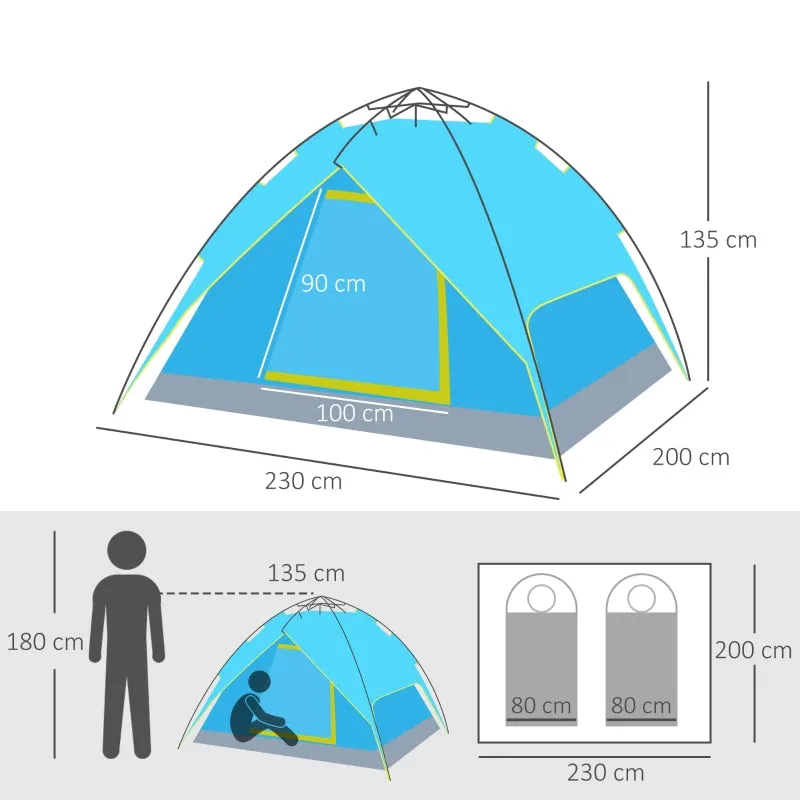 Rootz Camping Tent - Pop Up Tent - Beach Tent - Quick Setup - Weather Resistant - Multi-Functional - 230cm x 200cm x 135cm