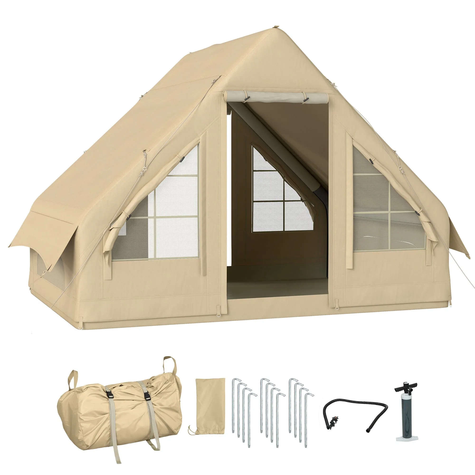 Rootz Inflatable Camping Tent - Sleeping Tent - Glamping Tent - Waterproof - 300x200x200cm - Easy Setup in 5 Min