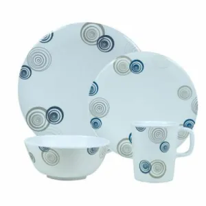 Royal Discs Dining Dinner Set 16 Piece 4 Person For Camping Caravan Campervan
