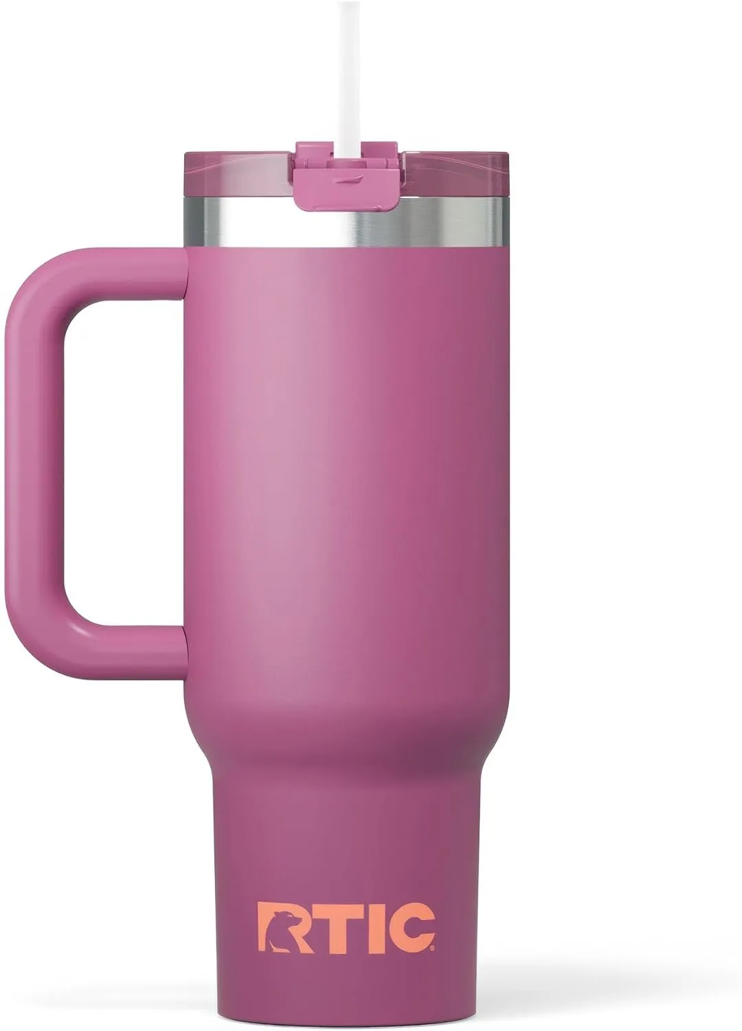 RTIC 30 oz Road Trip Tumbler Double-Walled Insulated Stainless Steel Portable Travel Coffee Mug Cup with Lid, Handle and Straw, Orchid