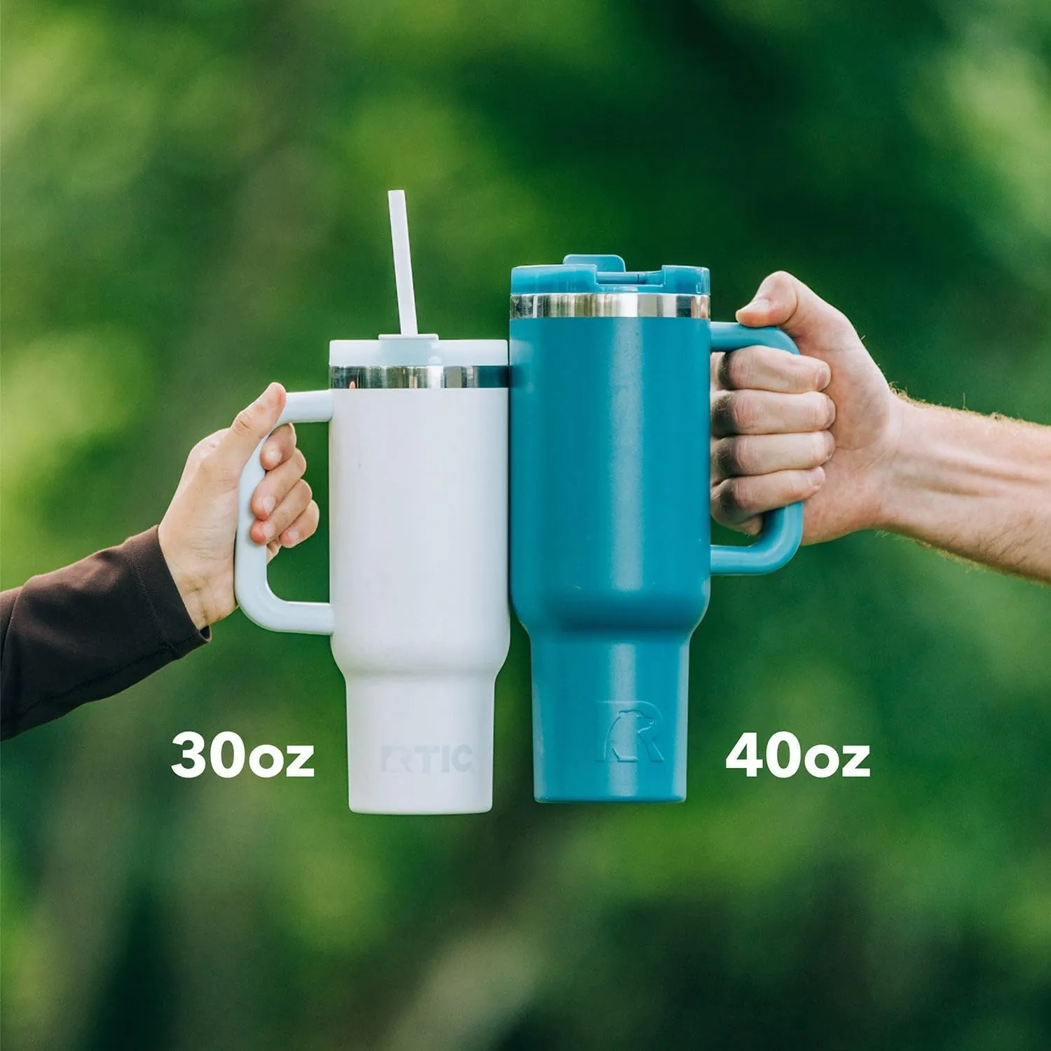 RTIC 30 oz Road Trip Tumbler Double-Walled Insulated Stainless Steel Portable Travel Coffee Mug Cup with Lid, Handle and Straw, Orchid