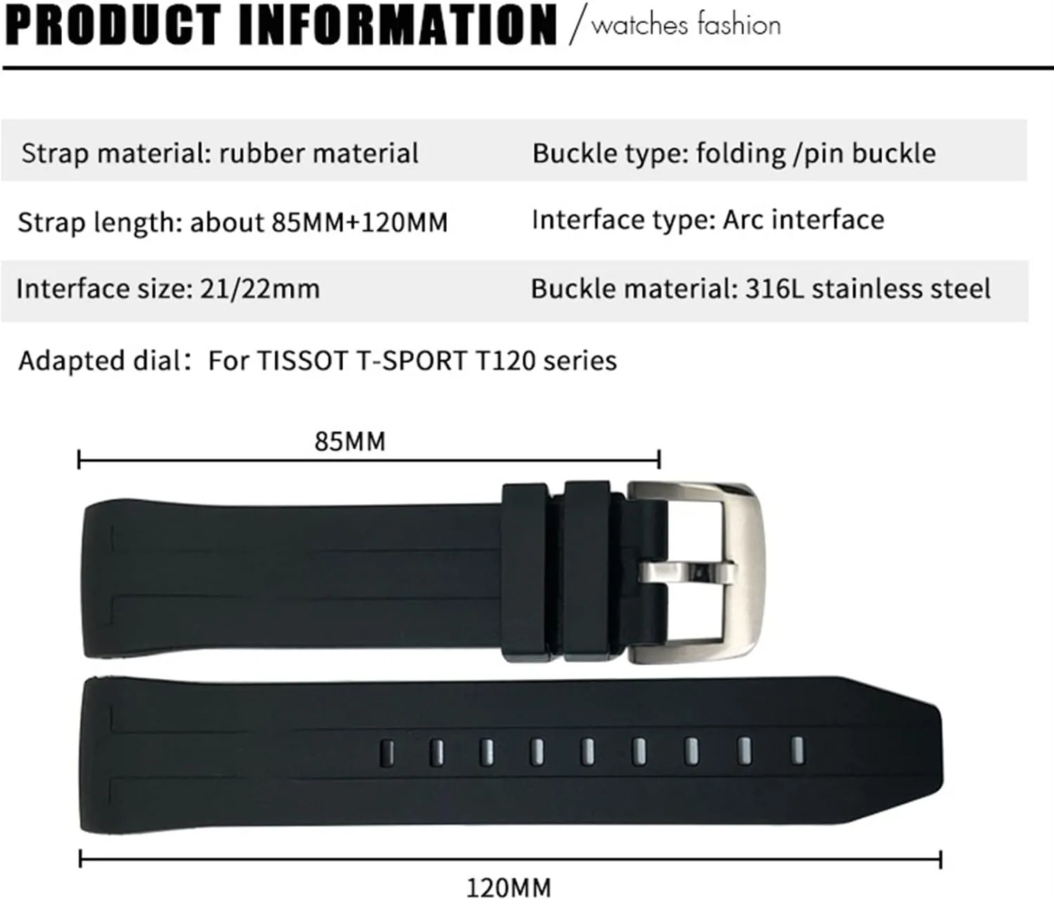 Rubber Silicone Watchband 22mm 21mm for Tissot T120417 Sea Star 1000 Series Orange Black Waterproof Diving Watch Strap produced in china
