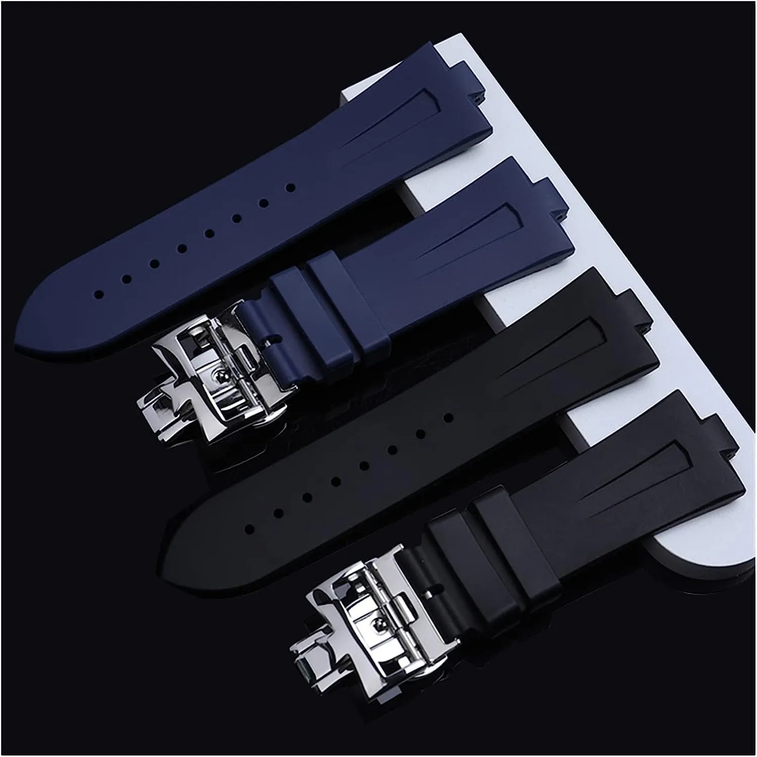 Rubber WatchBand For Vacheron Constantin Overseas Watch Waterproof Sport Strap 25mm * 8mm