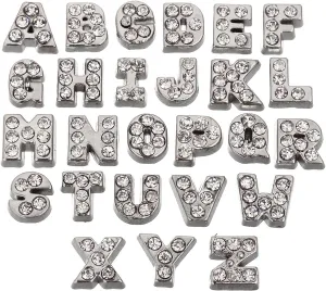RUBYCA Czech Crystal Floating Charms Alphabet A-Z Letters Lot for Glass Living Memory Locket