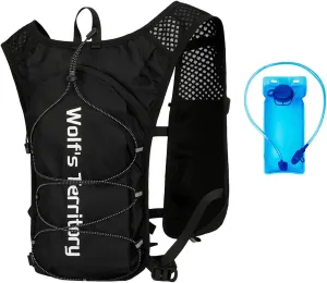 Running Hydration Vest Backpack, Lightweight Water Backpack with 2*2L Leakproof Hydration Bladder 2*Wrist Brace 1*Head Band, Hydration Backpack Running Vest for Hiking Biking Running for Women Men