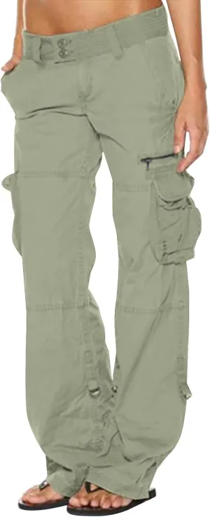 Ruziyoog Women's Tactical Cargo Pants High Waisted Hiking Tactical Army Combat Work Combat Military Trouser with Multi-Pocket