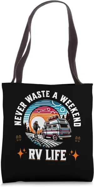 RV Camper Van Motor Home Caravan Camping Vacation Weekend Tote Bag