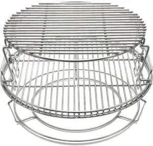 S28 3 Tier 5 Piece 304 Stainless Steel Grill Stack Rack Replacement Kit for Big Green Egg Large, Rack for Eggspander 5 Piece Kit Conveggtor Basket