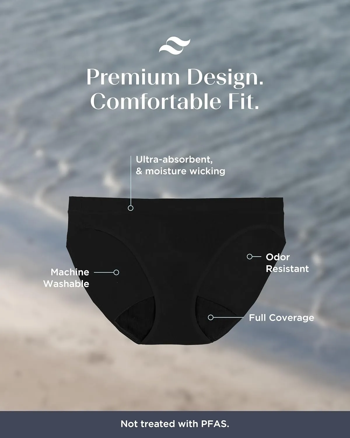 saalt Comfort Modal Bikini Period Underwear - Regular & Super Absorbency - Keeps You Dry from All Leaks