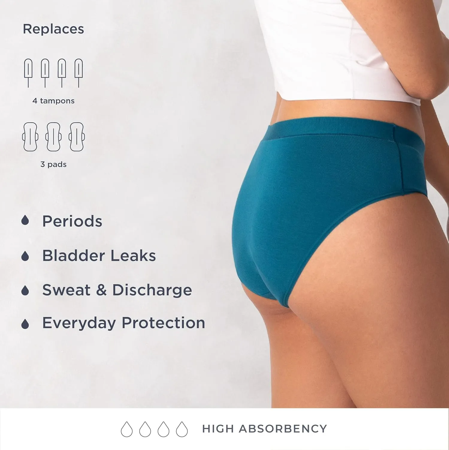 saalt Comfort Modal Brief Period Underwear - Heavy Absorbency & Super Absorbency