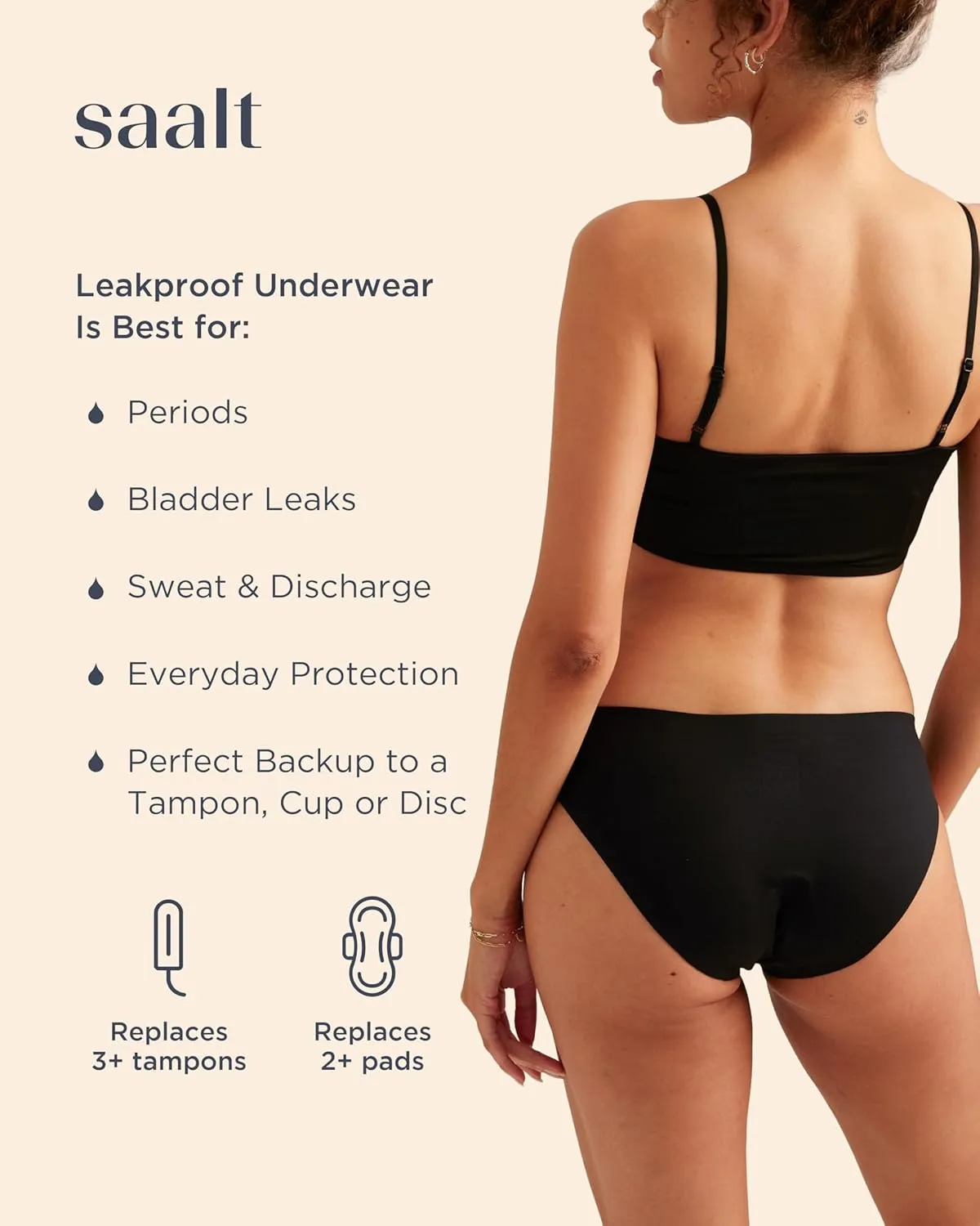 saalt Seamless Bikini - Period Underwear - Regular or Super Absorbency