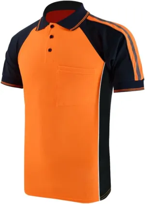Safety Shirt High Visibility Short Long Sleeve Reflective Polo Shirts, Work T Shirts for Men Construction
