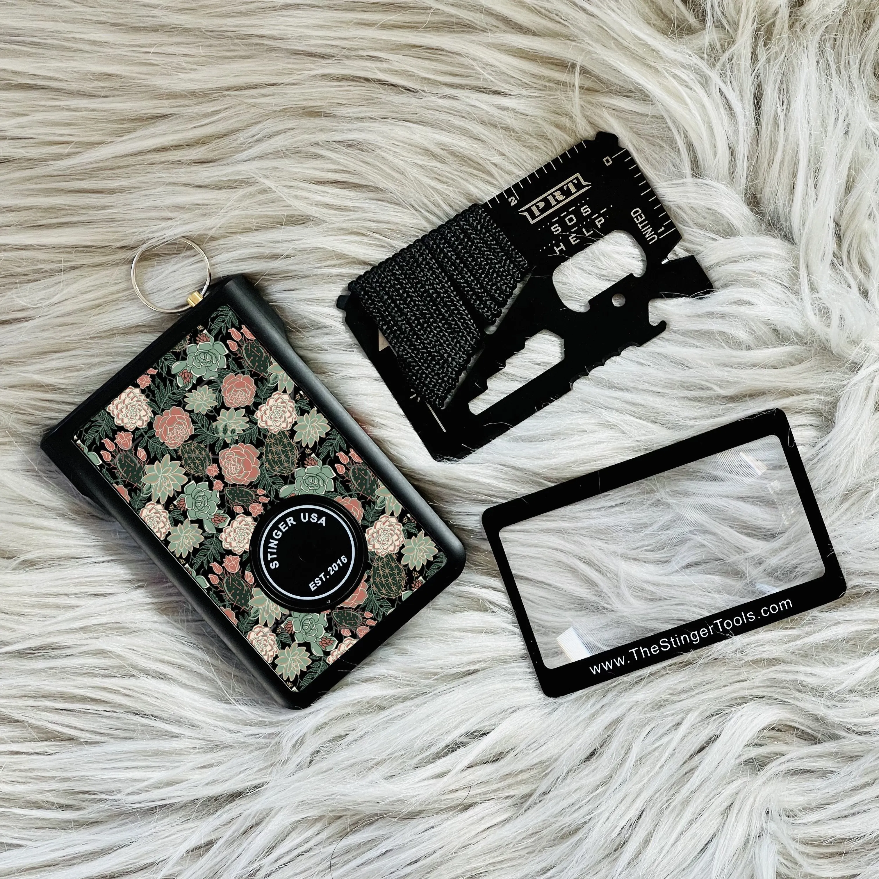 Safety Wallet With Personal Alarm Multi Functional Tool (Pink Rose)