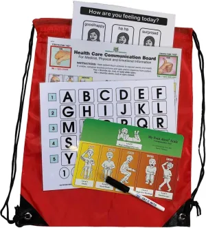 Say it with Symbols Medical Communication Emergency Go Bag | 5 Essential Picture Communication Cards for Nonspeaking Patients in Hospital ER, ED