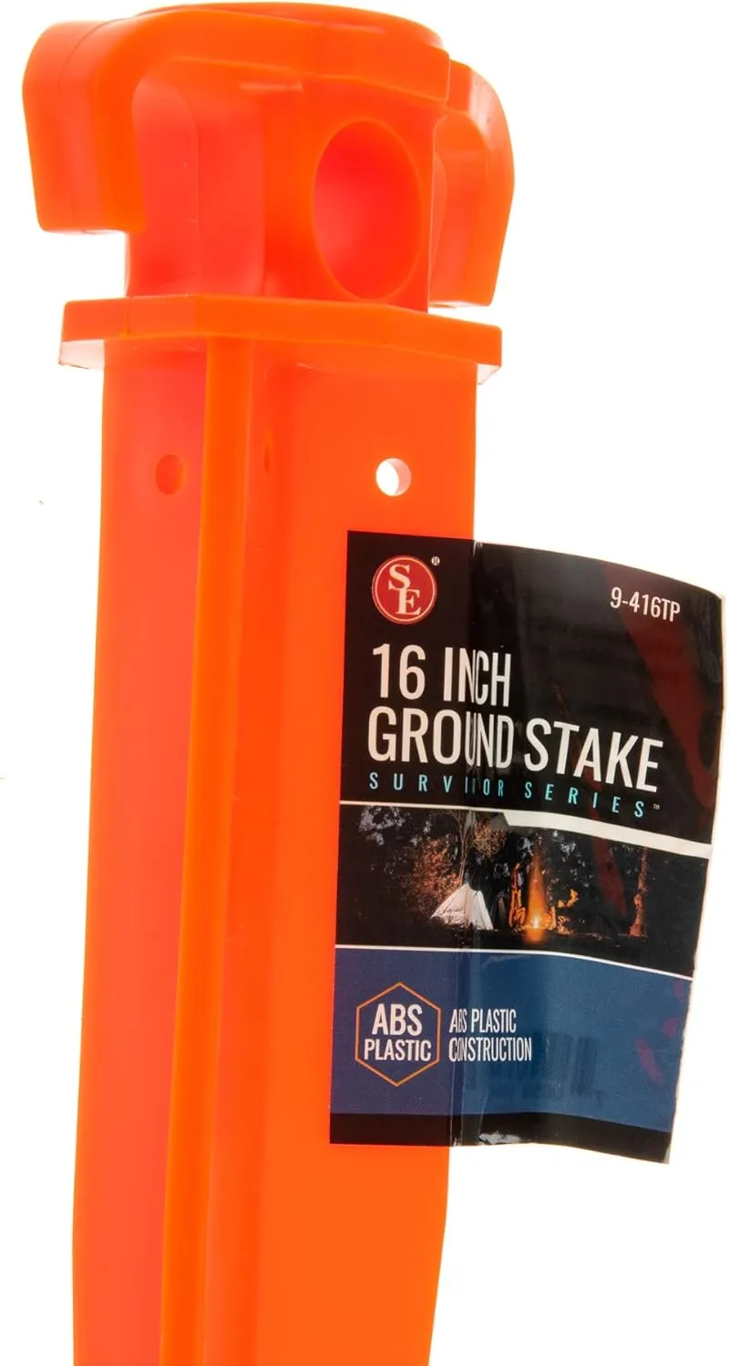 SE Survivor Series 16" Orange Ground Stakes (6-Pack) - 9-416TP-6