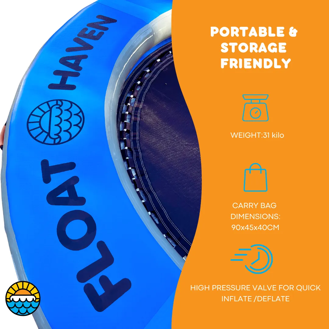 SEA LOUNGE – 4M Giant Round Inflatable Ocean Float - Floating Island - Water Hammock