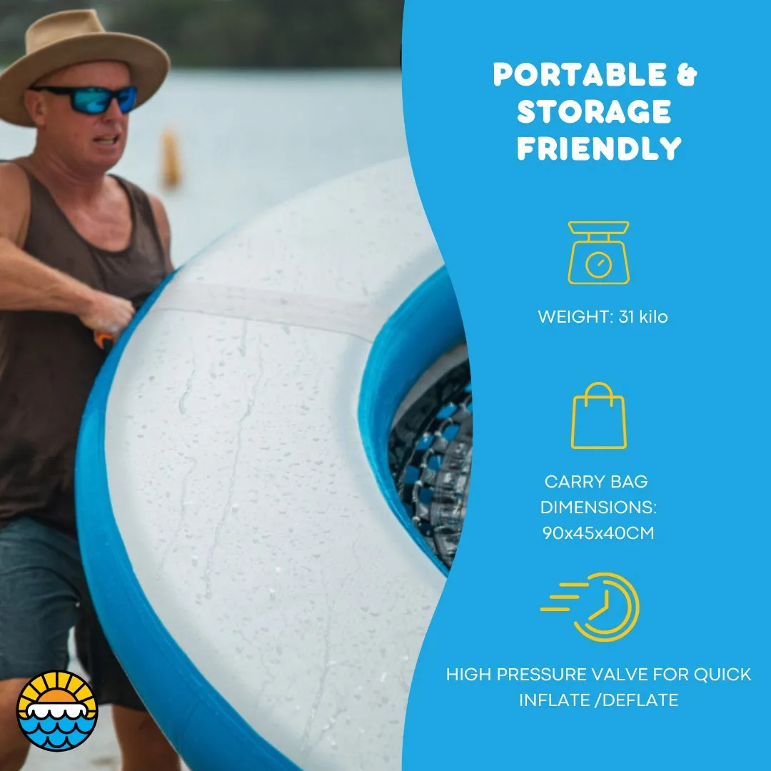 SEA LOUNGE – 4M Giant Round Inflatable Ocean Float - Floating Island - Water Hammock