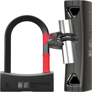 Seatylock Mason Bike U Lock and Mount Holder Kit - Patented Heavy Duty Anti Theft Diamond Secure ULock - Ultra Security Bicycle Safety Tool with Keys for City Electric or Mountain Bikes and Scooters