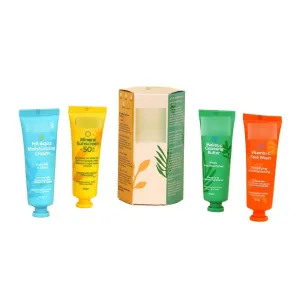 SELVANI Skincare Travel Kit PO4 | Sunscreen UV protection, Face wash, Face cream, Cleansing balm | For Men & Women |100% Vegan, Natural, Cruelty free | All skin types