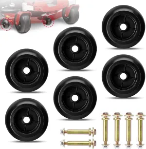 Set of 6 Lawn Mower Anti Scalp Deck Wheel Kit Compatible with Exmark Bad Boy Lawn-Boy Toro Husqvarna Bunton Ferris Replace# 1716353, 103-3168, 1-603299, 022-5234-98, 1-603299, 1-603299, PL7540