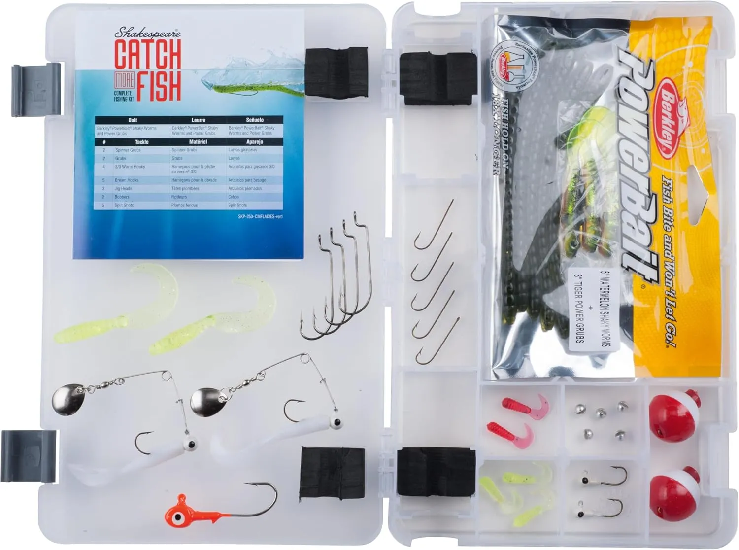 Shakespeare Catch More Fish Spincast Reel and Fishing Rod Combo with Kit