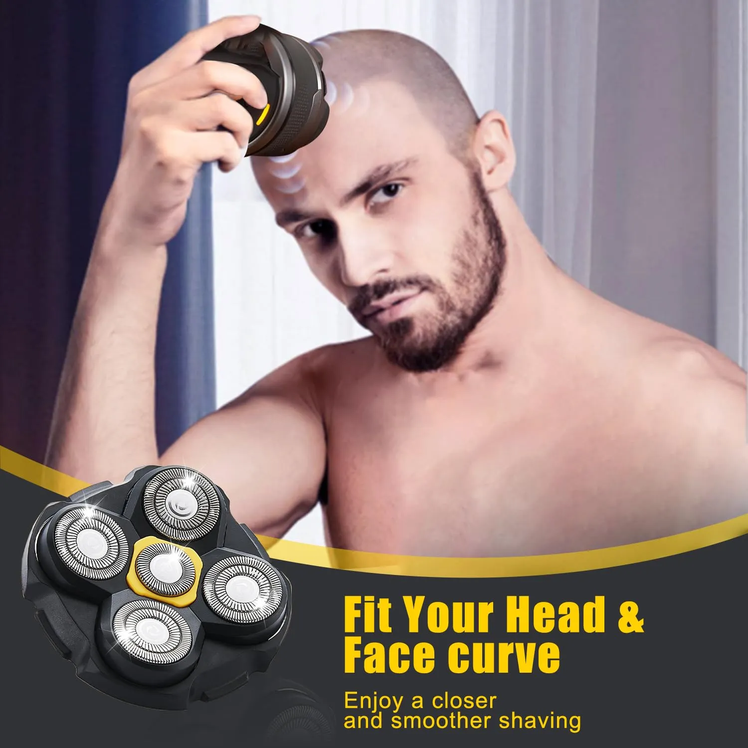 Shaver Replacement Heads Compatible with Microtouch Titanium Head Shaver, for Bald Men 2 Pack