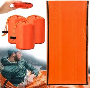 Sierra Madre Emergency Sleeping Bag 3 Pack, 84"X36" Waterproof Sierramadre Emergency Durable Sleeping Bags for Survival, Pocket Size Survival Blanket, Thermal Bivy Sack for Outdoor Camping, Hiking