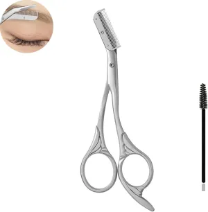 Sif Shaper Brow Stylist, Sifshaper Brow Stylist, Stainless Steel Eyebrow Trimmer Scissors With Comb, Profional Eyebrow Scissors, Brow Shaping Tool For Men Women (Silver)