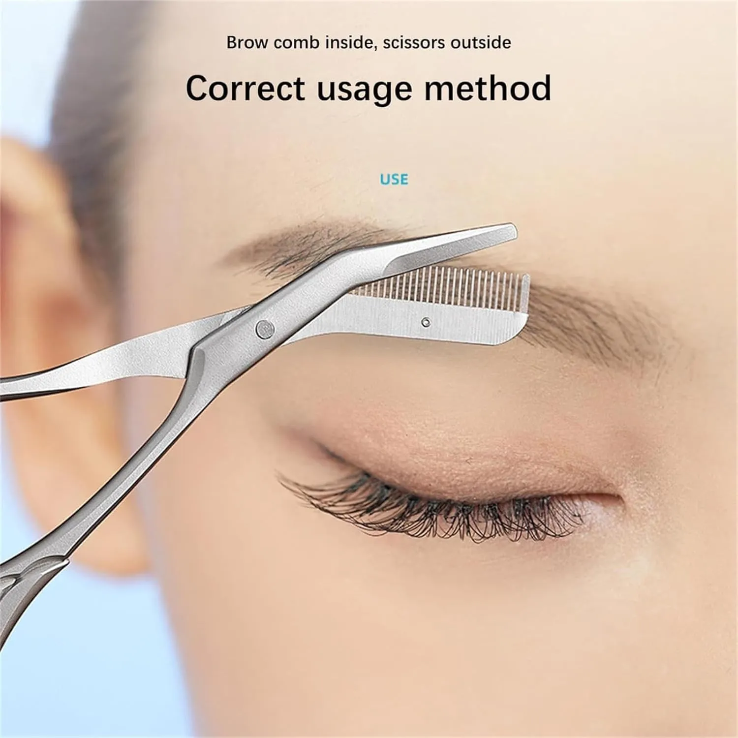Sif Shaper Brow Stylist, Sifshaper Brow Stylist, Stainless Steel Eyebrow Trimmer Scissors With Comb, Profional Eyebrow Scissors, Brow Shaping Tool For Men Women (Silver)