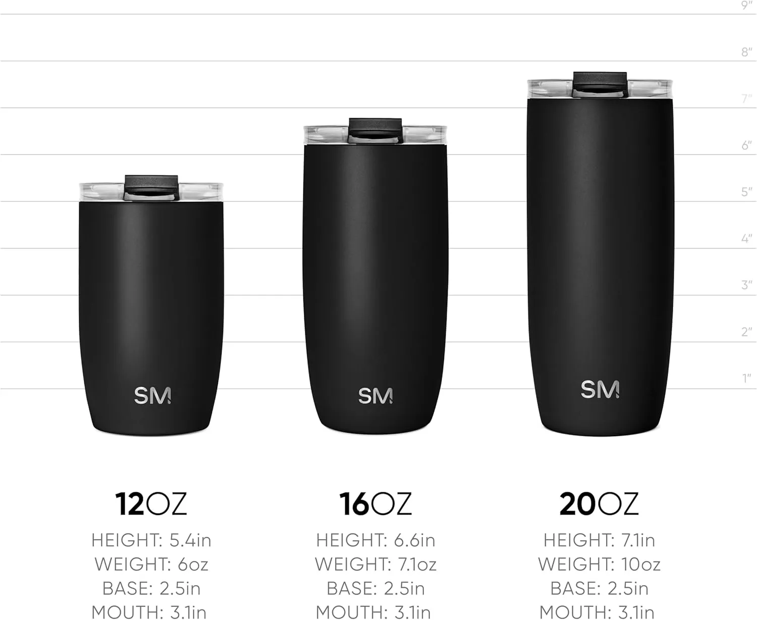 Simple Modern Travel Coffee Mug Tumbler with Flip Lid | Reusable Insulated Stainless Steel Cold Brew Iced Coffee Cup Thermos | Gifts for Women Men Him Her | Voyager Collection | 12oz | Blue Dune