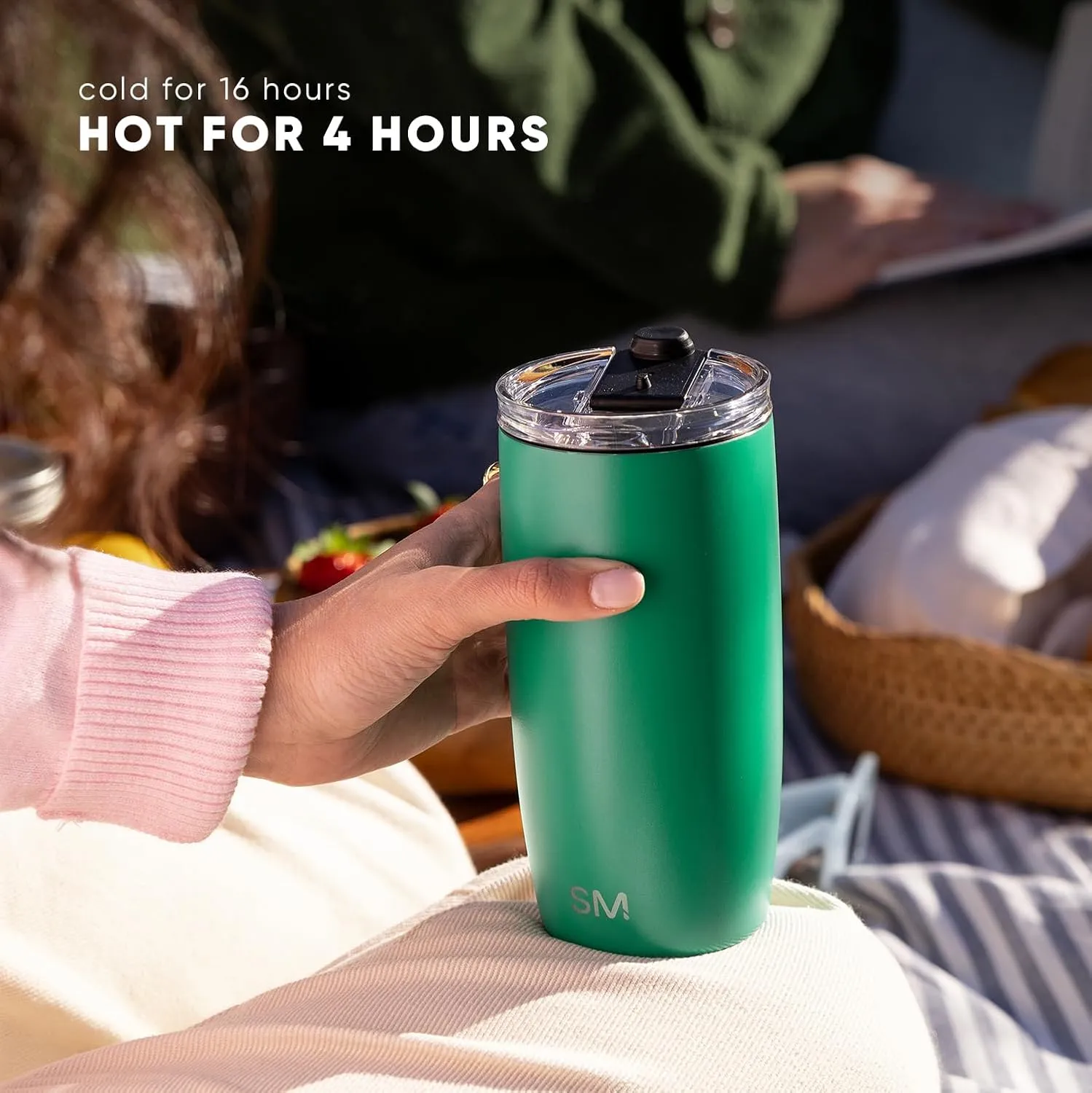 Simple Modern Travel Coffee Mug Tumbler with Flip Lid | Reusable Insulated Stainless Steel Cold Brew Iced Coffee Cup Thermos | Gifts for Women Men Him Her | Voyager Collection | 12oz | Sea Glass Sage