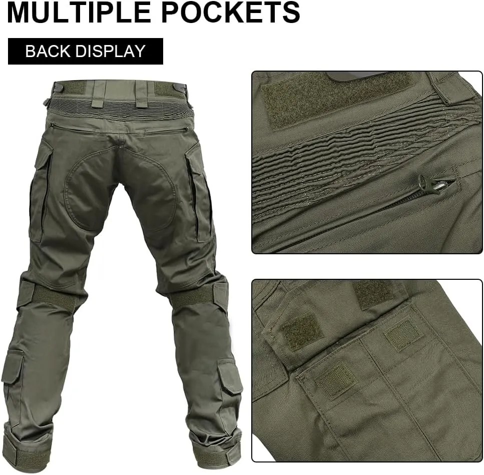 SINAIRSOFT G3 Tactical Pants with Knee Pads,Men's Airsoft Paintball Hunting Outdoor Pants,Combat Army BDU Trousers