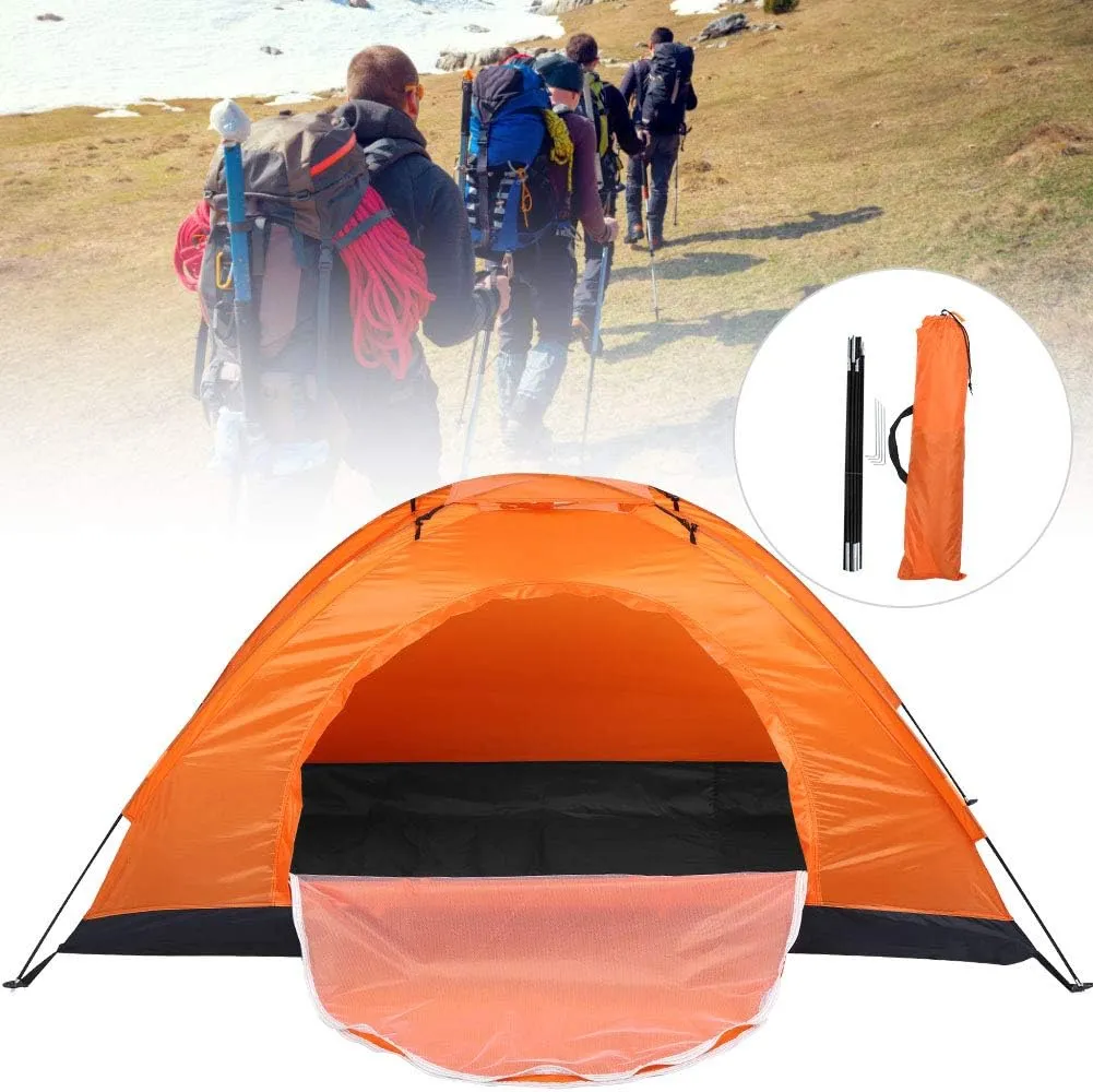 Single Person Tents for Camping, Outdoor Leisure Waterproof Tent for Camping Fishing Climbing Hiking and Backpacking, Easy Setup with Carrying Bag(Orange)
