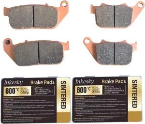 Sintered Brake Pads Compatible with Harley Davidson Sportster 2004-2013 (Roadster Nightster Iron Low Custom XL 1200, XL883 series), Front & Rear