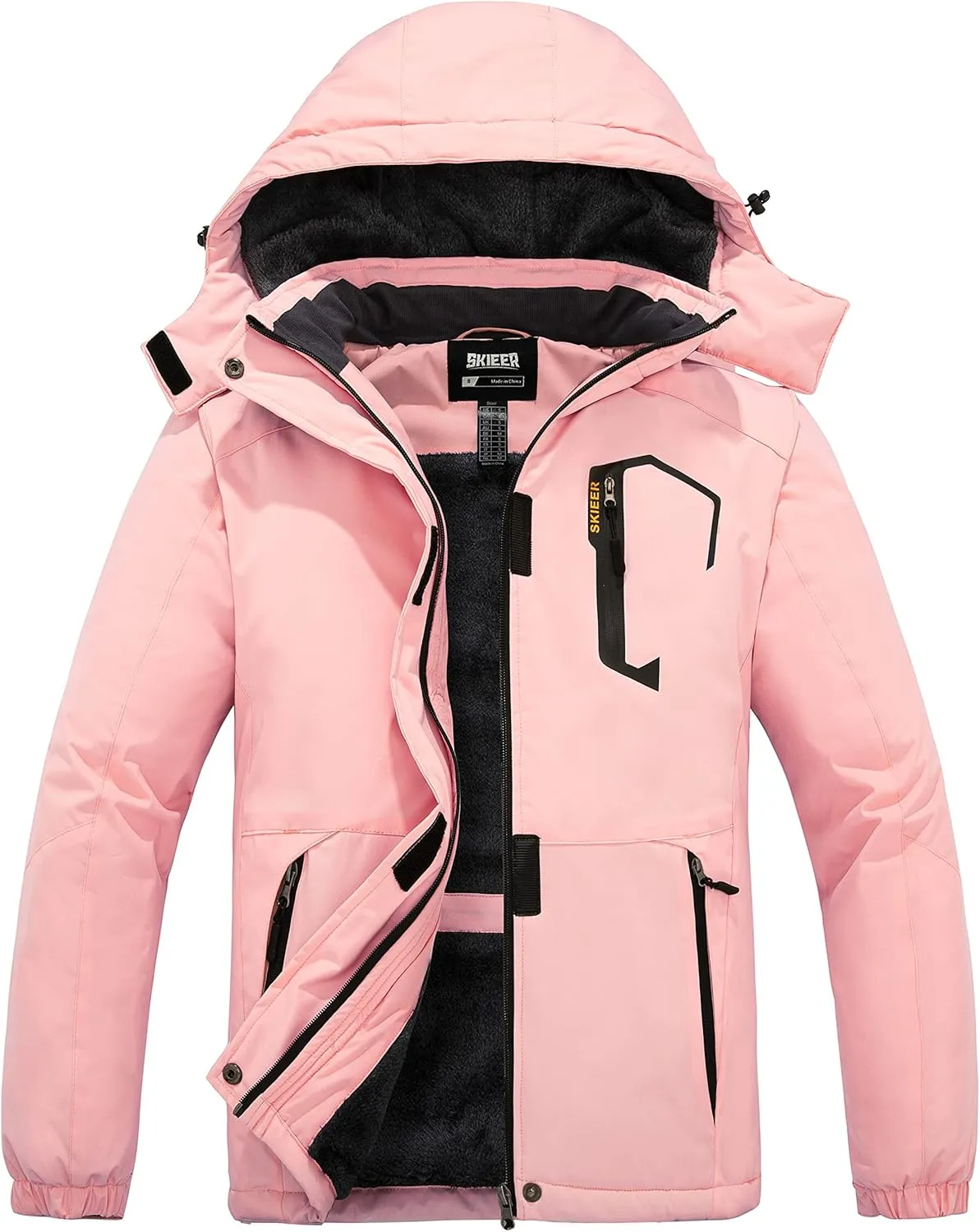 Skieer Women's Waterproof Ski Jacket Warm Winter Coat Fleece Snowboarding Coat
