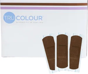 Skin Tone Shade Fabric Bandages – Flexible, Waterproof, PFAS-Free Adhesive Strips Help Protect Cuts, Scrapes, Scratches – Dark Brown, 1 in x 3 in, 1500 Count, 1 Pack