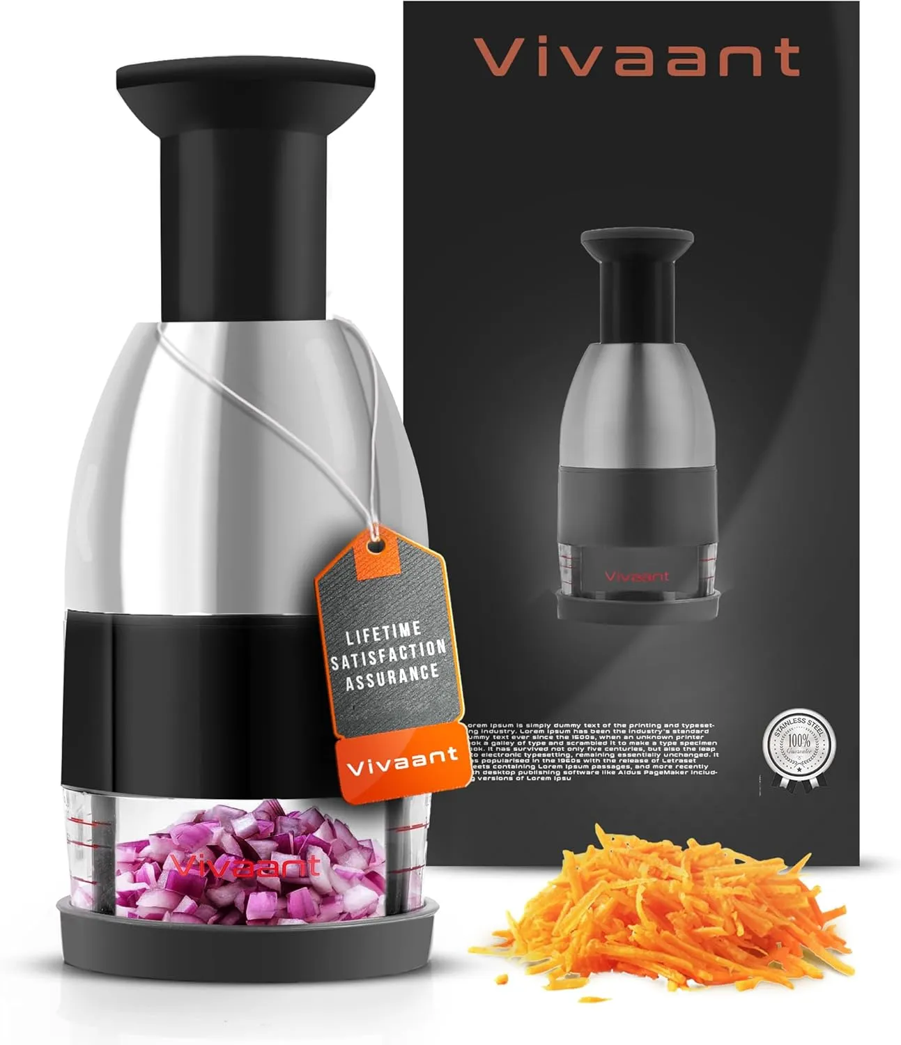 Slap Chop Manual Hand Chopper - Versatile Food Dicer, Vegetable slicer and Onion Chopper, Handy Nut Chopper, Garlic Mincer and Onion cutter, Tomato - Efficient and Quick Kitchen Aid