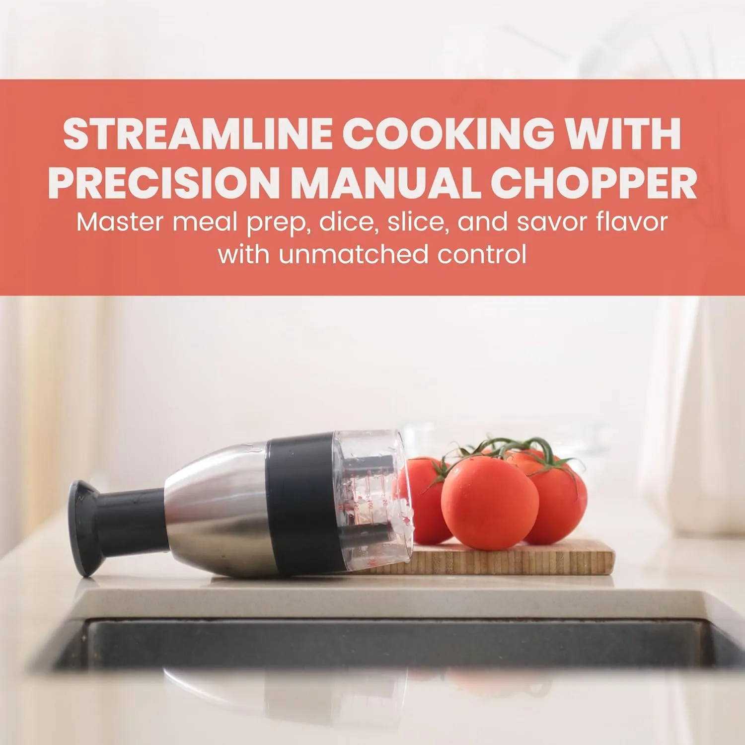 Slap Chop Manual Hand Chopper - Versatile Food Dicer, Vegetable slicer and Onion Chopper, Handy Nut Chopper, Garlic Mincer and Onion cutter, Tomato - Efficient and Quick Kitchen Aid