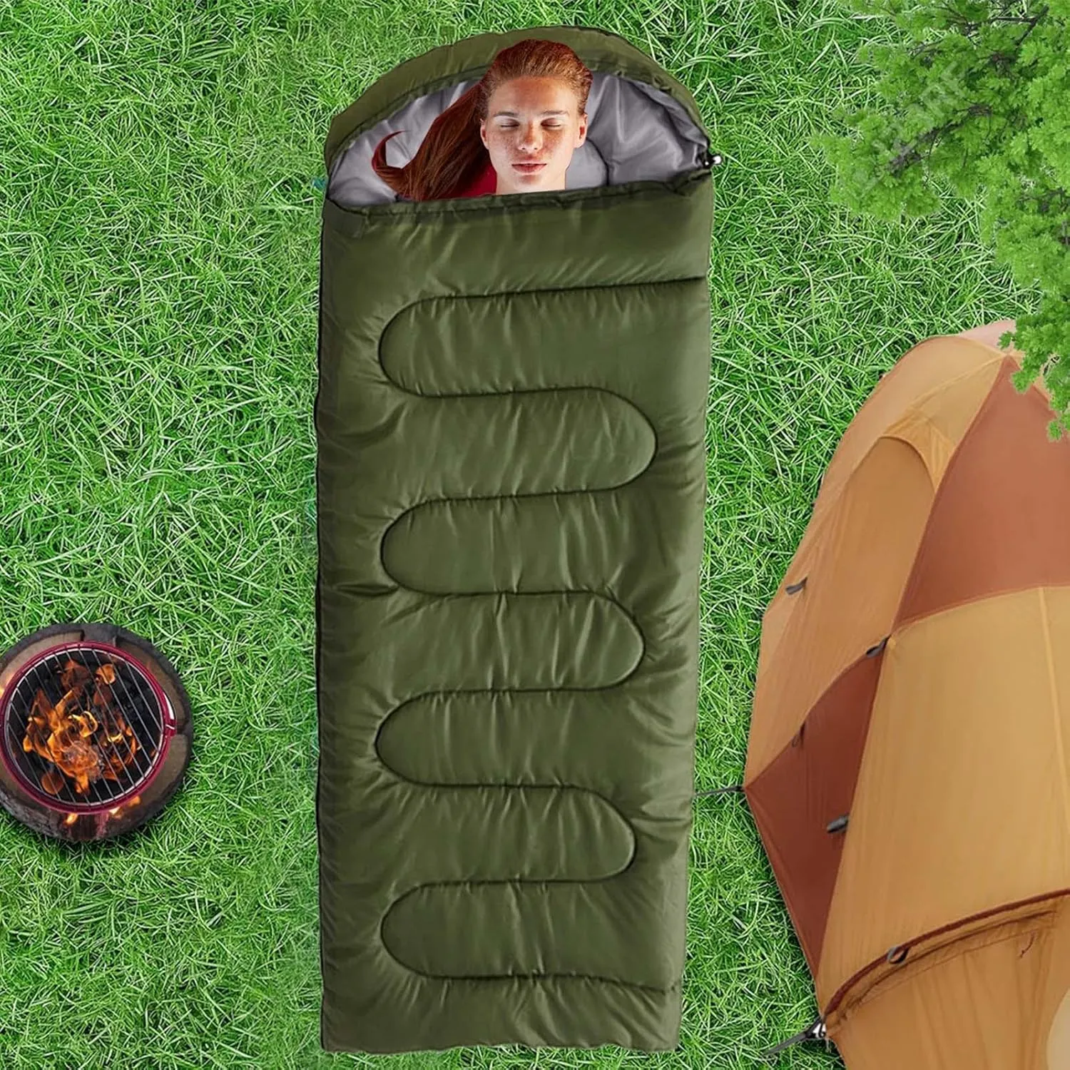 Sleeping Bag - Simple to Set Up, Material | Survival Sleeping Bag Waterproof for Hiking Camping Outdoor Adventure, Portable to Take, Easily Rolled and Stored, Featuring high visibile