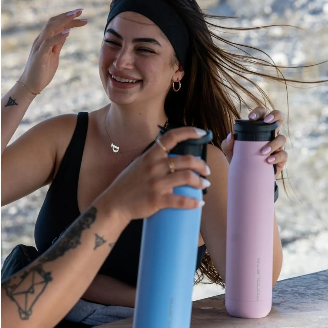 Slim Water Bottle, Stainless Steel with Straw, Standard Mouth for Sports and Travel, Double Vacuum Insulated, BPA-Free, Leak Proof