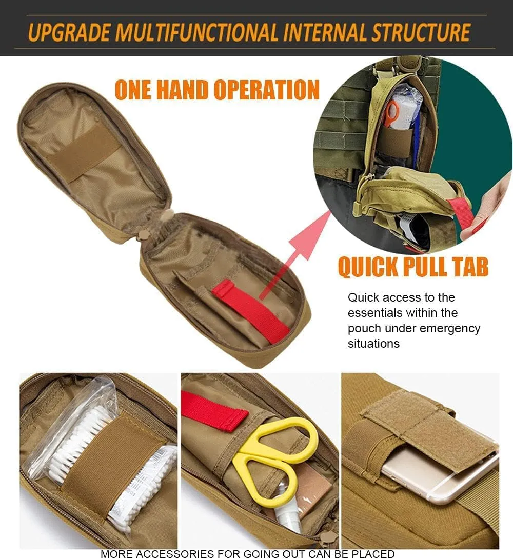Small Ifak Trauma Kit for Duty Belt, Laser Cut Ifak Med Trauma Kit, Molle Tactical Emergency First Aid Kit Refill Supplies Insert