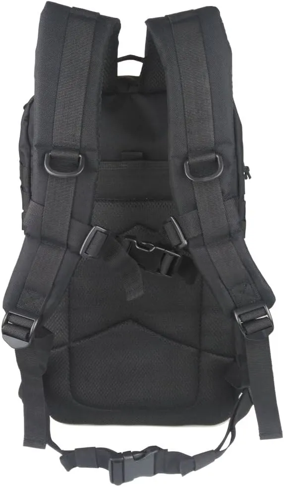 Small Tactical Backpack Waterproof Army Molle Assault Pack Bug Out Survival Bag Backpacking Rucksacks for Outdoor Sport Hunting Hiking Camping Trekking Traveling Black