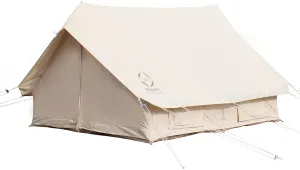 S'more Canvas Glamping Tent, 4-Season Camping Tent for Hiking and Backpacking, Large Cabin Tent Accommodate 4 Person, Ideal for Families or Groups of Friends