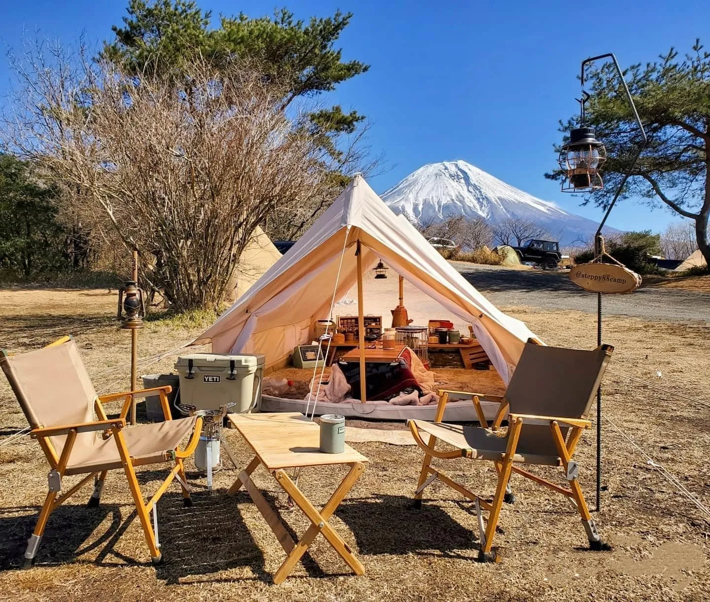 S'more Canvas Glamping Tent, 4-Season Camping Tent for Hiking and Backpacking, Large Cabin Tent Accommodate 4 Person, Ideal for Families or Groups of Friends