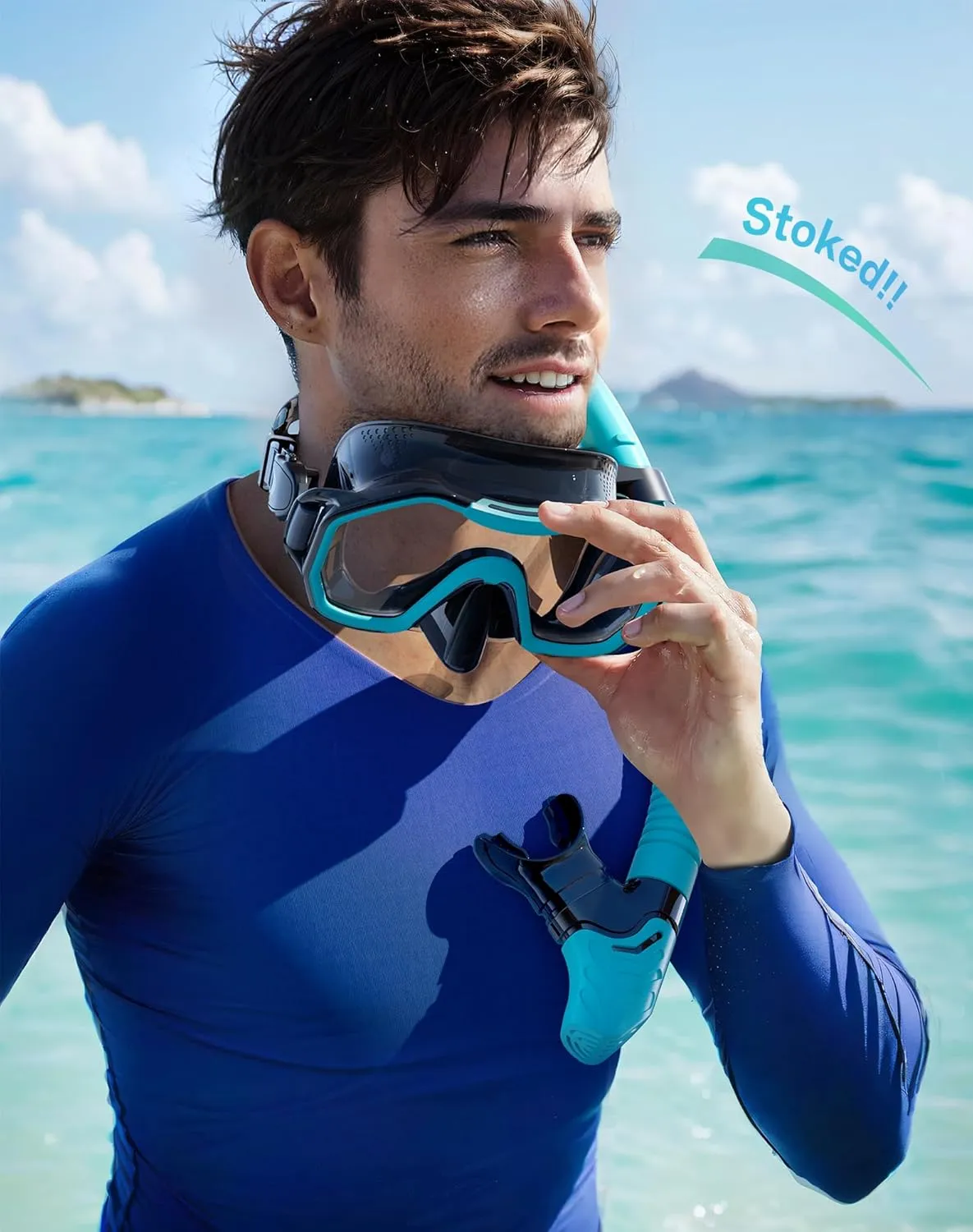 Snorkeling Gear for Adults Kids, Dry-Top Snorkel Set, 180°Panoramic Wide View Diving Mask Breathing Freely Snorkel Mask for Snorkeling Scuba Diving Swimming Travel