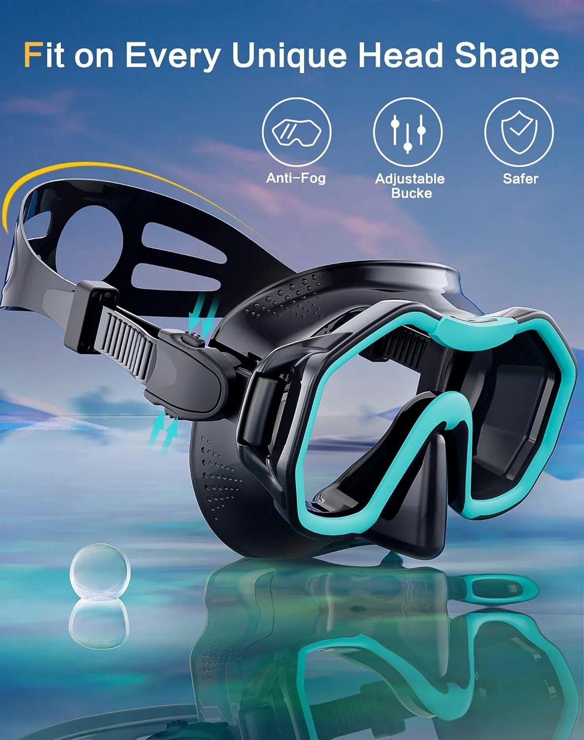 Snorkeling Gear for Adults Kids, Dry-Top Snorkel Set, 180°Panoramic Wide View Diving Mask Breathing Freely Snorkel Mask for Snorkeling Scuba Diving Swimming Travel
