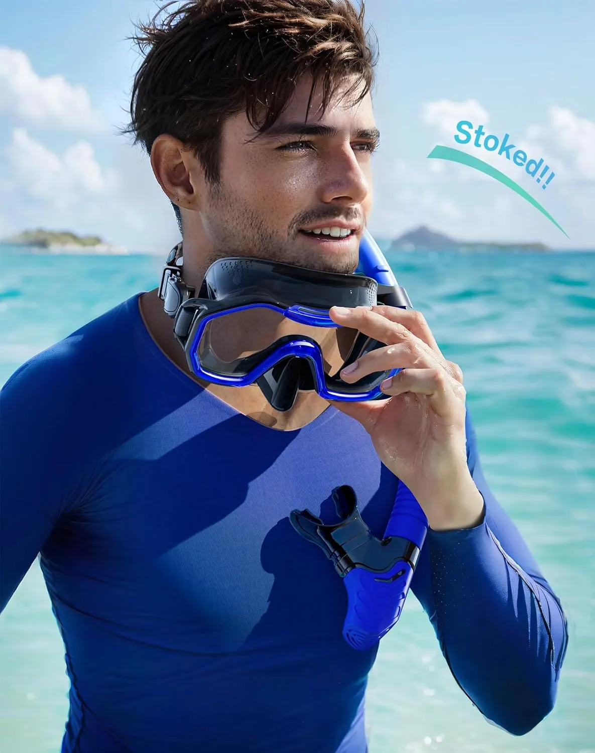 Snorkeling Gear for Adults Kids, Dry-Top Snorkel Set, 180°Panoramic Wide View Diving Mask Breathing Freely Snorkel Mask for Snorkeling Scuba Diving Swimming Travel