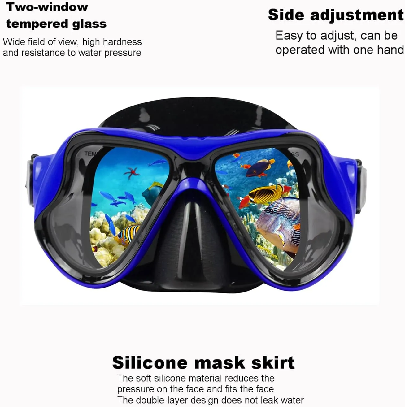 Snorkeling Gear for Adults Snorkel mask Set Scuba Diving mask Dry Snorkel Swimming Glasses Swim Dive mask Nose Cover Youth Diving